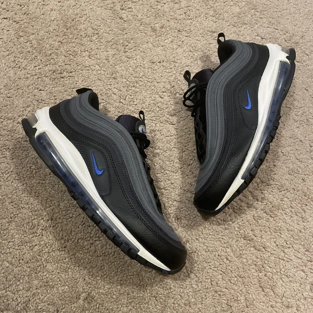 Nike Air Max 97 Black Racer Blue Men's DM9105-001 Running Shoes Size 11 - Picture 2 of 9
